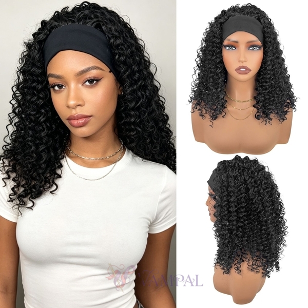 Ice Silk Afro Curly Wig Headband
