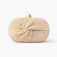 One-Shoulder Straw Woven Semicircle Crossbody Bag