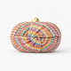 One-Shoulder Straw Woven Semicircle Crossbody Bag