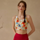 Graffiti Print Open-Back Yoga Tank Top