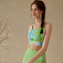 Graffiti Print Open-Back Yoga Tank Top