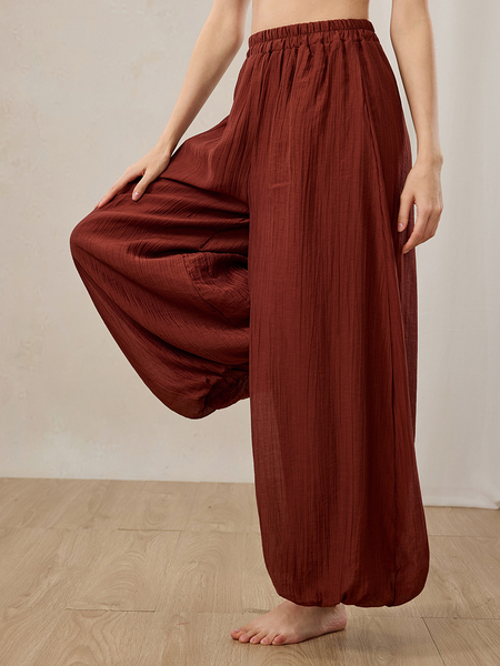 Loose Wide Leg Yoga Pants For Women Solid Color Relaxed Fit
