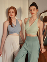 Seamless V-Neck Yoga Tank Top With Built-In Bra Pads