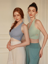 Seamless V-Neck Yoga Tank Top With Built-In Bra Pads