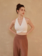 Seamless V-Neck Yoga Tank Top With Built-In Bra Pads
