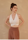 Seamless V-Neck Yoga Tank Top With Built-In Bra Pads