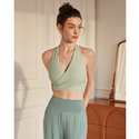 Seamless V-Neck Yoga Tank Top With Built-In Bra Pads