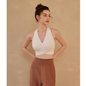 Seamless V-Neck Yoga Tank Top With Built-In Bra Pads