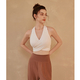 Seamless V-Neck Yoga Tank Top With Built-In Bra Pads