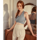 Seamless V-Neck Yoga Tank Top With Built-In Bra Pads