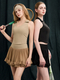 Women's Sleeveless Polo Tennis Tank Top With Built-In Bra And Pleated Mesh Skirt