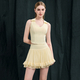 Women's Sleeveless Polo Tennis Tank Top With Built-In Bra And Pleated Mesh Skirt