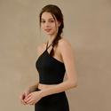 Chinese-Style Halter Neck Yoga Tank Top With Fixed Chest Pads