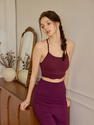 Naked-Feel Petal-Hem Sports Bra Shockproof Fixed Cups Yoga Wear