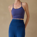 Naked-Feel Petal-Hem Sports Bra Shockproof Fixed Cups Yoga Wear