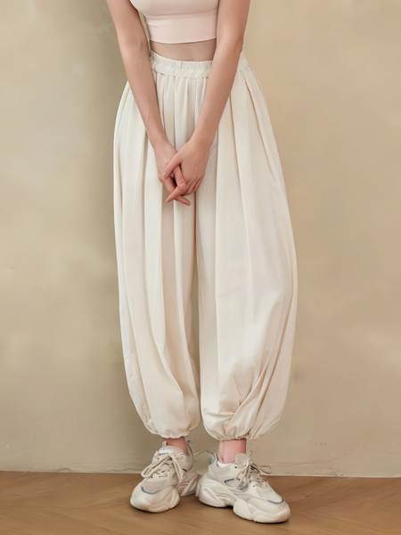 High Waist Cotton Linen Yoga Pants For Women Loose Lantern Fit