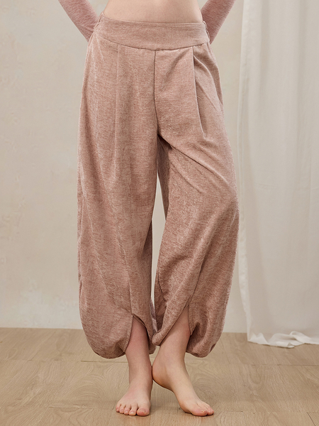 Red Slouchy Yoga Pants Lantern Drapey Meditation Sports Pants