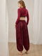 Red Slouchy Yoga Pants Lantern Drapey Meditation Sports Pants