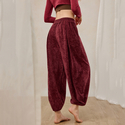 Red Slouchy Yoga Pants Lantern Drapey Meditation Sports Pants