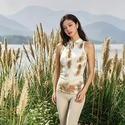 Chinese-Style Yoga Tank Top Vintage-Inspired Workout Top