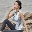 Chinese-Style Yoga Tank Top Vintage-Inspired Workout Top