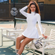 Long-Sleeve Pleated Tennis Golf Dress Set