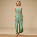 Women's Bamboo Fiber Two-Piece Set Loose Wide-Leg Pants