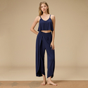 Women's Bamboo Fiber Two-Piece Set Loose Wide-Leg Pants