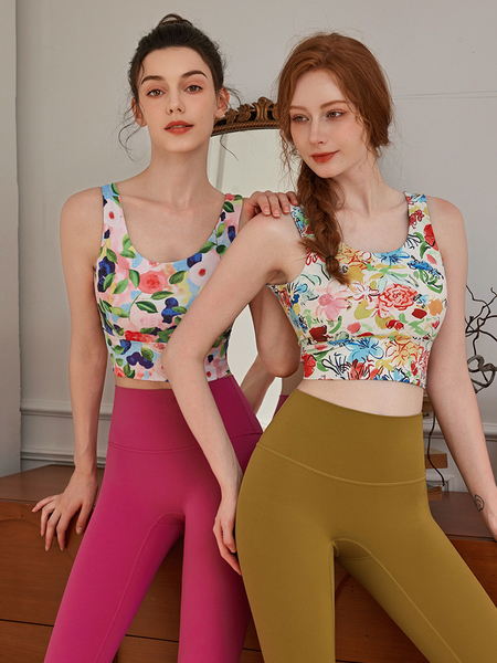 Women's Open Back Yoga Tank Top With Built-In Bra