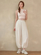Loose Wide-Leg Yoga Set With Lantern Pants And Sleeveless Vest