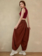 Loose Wide-Leg Yoga Set With Lantern Pants And Sleeveless Vest
