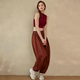 Loose Wide-Leg Yoga Set With Lantern Pants And Sleeveless Vest