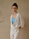 Linen Cotton Loose Fit Mid-Sleeve Yoga Top For Women