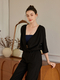 Linen Cotton Loose Fit Mid-Sleeve Yoga Top For Women