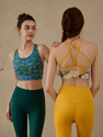 Contrast Color Yoga Bra With Beautiful Back Design