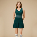Women's Sleeveless Tennis Skirt With Zipper Quick-Dry Badminton Dress