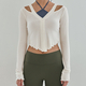 Long-Sleeve Yoga Dance Pilates Top With Lace Detail