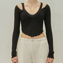 Long-Sleeve Yoga Dance Pilates Top With Lace Detail
