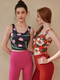 Printed Yoga Tank Top With Fixed Cups