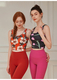 Printed Yoga Tank Top With Fixed Cups