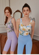 Printed Yoga Tank Top With Fixed Cups