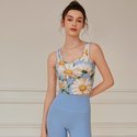 Printed Yoga Tank Top With Fixed Cups