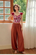 Printed Flutter Sleeve Cropped Yoga Bra Tank Top