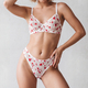 Floral Leopard Print Mesh Triangle Cup Bra