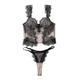 Black skin tone Eyelash Lace Spliced Hollow-Out Sheer Mesh Shapewear Two-Piece Set