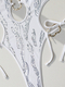 6826 White One-Piece Lace-Up Backless Swimsuit
