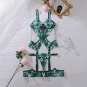 Sequin Embroidered Sheer Mesh Lingerie Two-Piece Set