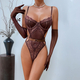 Sheer Lace Cutout Bodysuit Shapewear