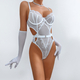 Sheer Lace Cutout Bodysuit Shapewear