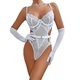 Sheer Lace Cutout Bodysuit Shapewear